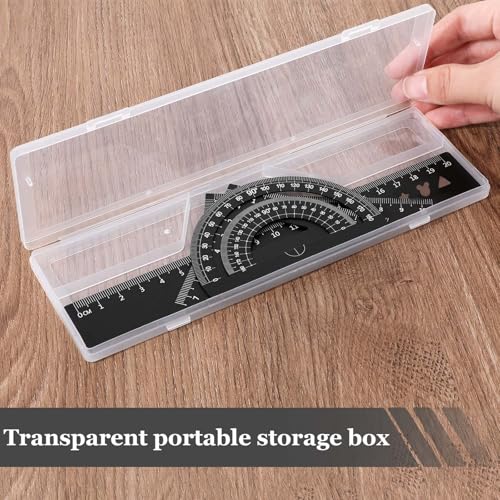 5 Stuk aluminium Legering Liniaal set, Metaal Geometrie Driehoek Liniaal set, Liniaal Protractor set voor studenten, leraren, ingenieurs en ontwerpers 5