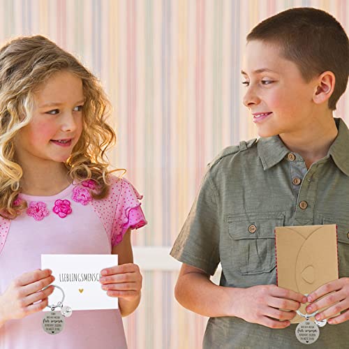 Keychain vriendschap Duits en wenskaart met envelop, Sorry, maar we moeten blijven tevreden voor altijd weet je te veel 5