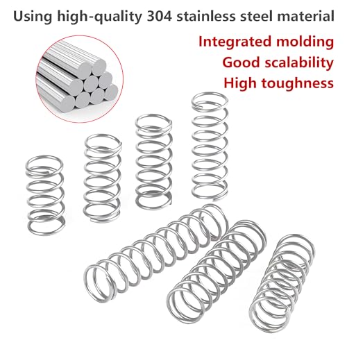Verpakking van 10 compressieveren, roestvrij staal 304 veer, draad diameter 0,7 mm, buitendiameter 4 mm, lengte 15 mm 4
