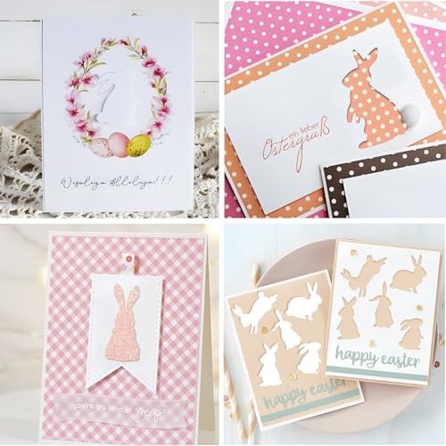 12 stuks die hazen snijden Pasen die snijden template Pasen stencil Crafting DIY Decoratie Pasen Gast Cadeaubon Gefeliciteerd Garland 4