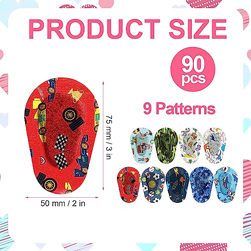 90 stuks Eye Patches voor kinderen Zelfklevende Eye Patch voor kinderen Zomerlicht blokkeren Katoen Zelfklevende Eye Patch voor kinderen (9 stijlen)