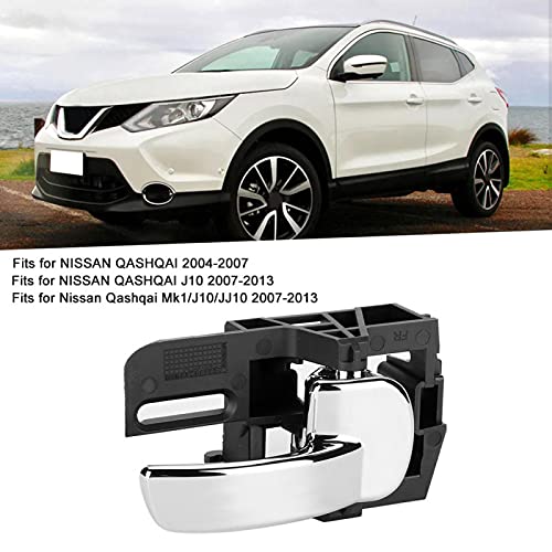 Linker interieur deurkruk, deurkruk dragen Glossy Chrome Lever links en rechts interieur deur handvat Kit voor Nissan Qashqai 2004-2007 4