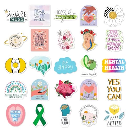Geestelijke Gezondheid Stickers voor tieners en volwassenen, 50 stuks, geestelijke gezondheid, Vinyl Sticker Set, Auto, Motorfiets, Fiets, Skateboard, Snowboard, Bagage, Laptop, Koffer, Helm, Motorfiets 3