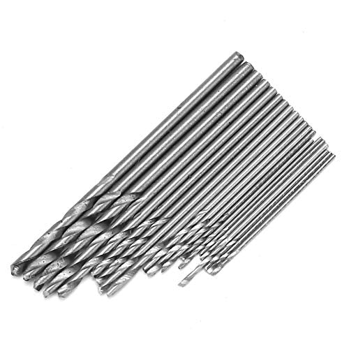 Mini Boor, Micro Boor, 20 stuks 0,3 Mm-1.6 Mm Boor Bit Set met koffer voor hout Plastic hoge snelheid staal, Hex Shank, Korte boorbits