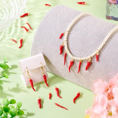 24st Enamel Chili Hangers 4 Styles Red Pepper Charms Italiaanse Hoorn Cornicello Hoorn van Good Luck Talisman voor DIY Ketting oorbellen sieraden maken, Emaill, Emaill 4