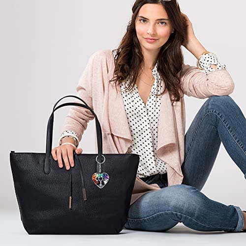 7 Chakra Healing Crystal Tree of Life Keychain - Gemstone Lucky Charm met kaart voor paar, minnaar, moeder en vrienden