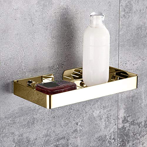 Bad Rack Opslag,Wall Holder Roestvrij stalen houder Drain Rack Rack,Combo Organizer mand voor Badkamer keuken Shampoo Zeep (Goud) 4
