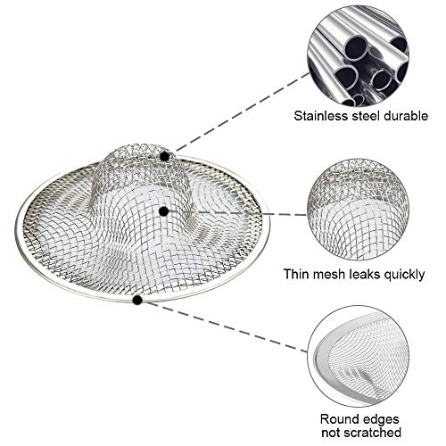 Set van 3 Roestvrijstalen aanrechtfilters voor Keuken Aanrecht Anti-knippen Filter voor Keuken Aanrecht Badkamer Aanrecht Badkuip 7 x 3 x 3 cm (Roestvrij staal) 3