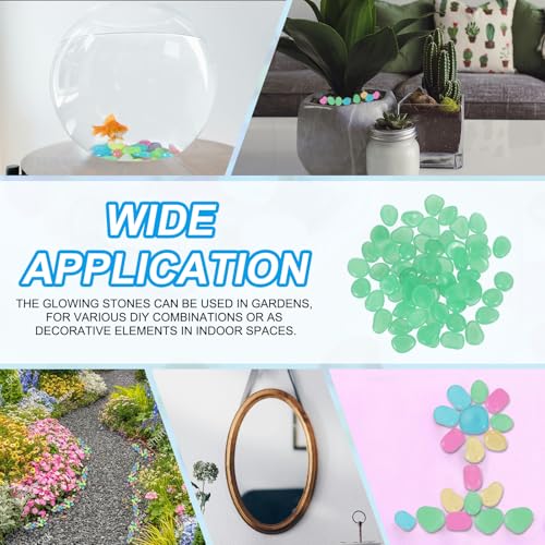 Lichtgevende stenen, 300 st Luminous Rocks voor binnen Binnen Decoraties Fish Basin Garden Courtyard Landschap Cadeaus voor vrienden, Cyaan 5
