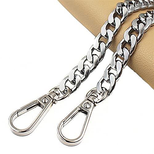 Zakketting, metalen ketting, schouderband, breedte 9.5 mm, DIY geweven zakband, metalen zakketting, aluminium ketting, voor handtassen, schoudertas, tas, zilver, 120 cm
