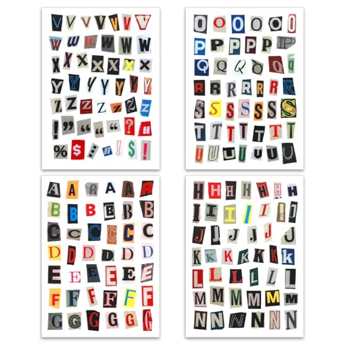 168 stuks Zelfklevende Letter Stickers, Vintage Sticker Vinyl Zelfklevende Brieven Weerbestendig Alfabet Stickers voor Scrapbooking Bagage Stickers Fotoalbum