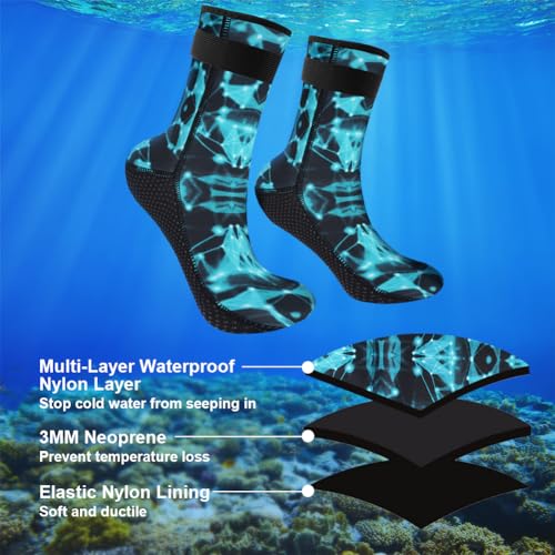 3 mm neopreen sokken, wetsuit sokken duiksokken, anti-slip zwemsokken, vinsokken voor dames en heren, thermische watersokken voor snorkelen, surfen, zeilen, snorkelen kajaken 4