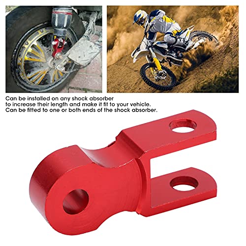 2Pcs Shock Absorber Riser, M10 Rear Shock Absorber Height Extension Riser, Aluminium Shock Absorber Height Extender voor motorfiets(rood) 3