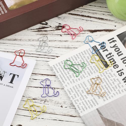 64 st Hondenpapier Clips, kleurrijke schattige dierlijke papier Clips leuk vormgegeven bladwijzer Clips Perfecte cadeau voor hondenliefhebbers Organiseren Documenten Diaries Office School Supplies 3