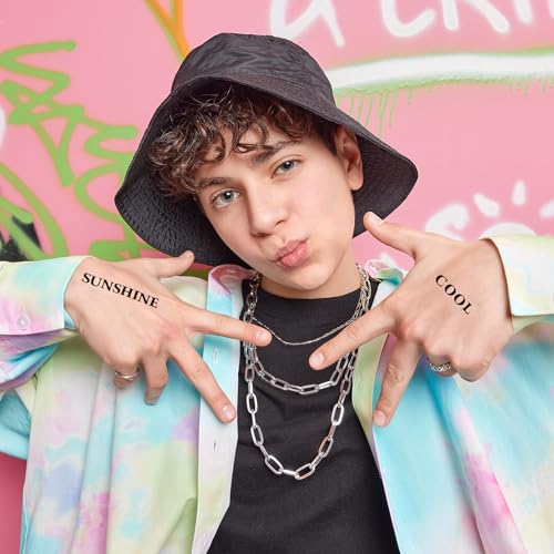 10 Vellen aangepaste tijdelijke tattoos, Zelfklevende nepbrieven Stickers Waterdichte zwarte tattoo Stickers DIY naam Tattoo voor vrouwen mannen 5