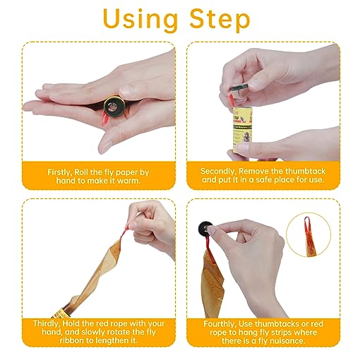 Fly Swatter Roll, 18 Flytraps voor Sticky Fruit, Lijm Trap voor Vliegen, Fly Paper voor binnen en buiten, Gebruik van Muggen en andere vliegende Insecten 3