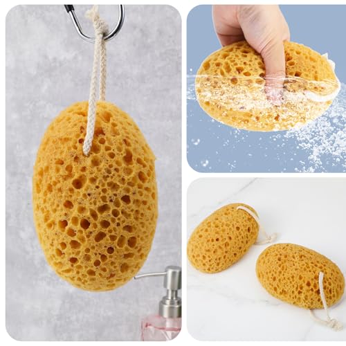 2 stukken bad sponzen, ultra-zachte, comfortabele gevoel met dichte schuim sponzen, grote scrub body spons voor zachte grondige reiniging voor gevoelige, droge huid 4
