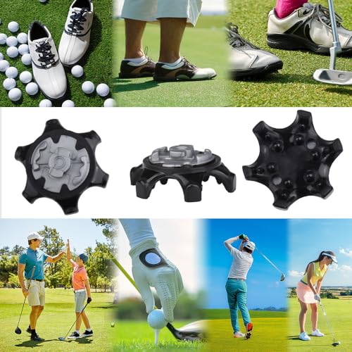 Verpakking van 16 Golf Spikes - Bulk schoenen met tandheelkundige spikes, gemakkelijke Golf Schoen Installatie Kit (zwart) 5