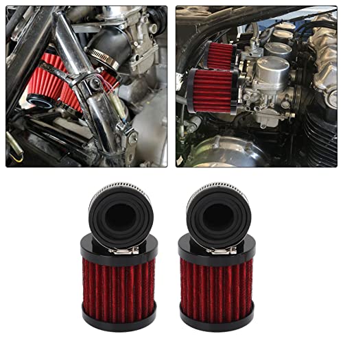 2Scs Motorfiets Air Filter 90 Degree Buig luchtfilter 28 tot 48mm Universeel voor 50cc 70cc 90cc 125cc Moped Scooter ATV Vuilnisfiets (zwartrood) 5