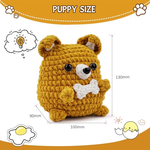 NesteldCrafts haak Set, Complete haak Set voor beginners en volwassenen, Breiset, Zachte garen, IJs Stripe lijn, Gift voor verjaardag, Stap-voor-stap Video instructies, Instructies (Puppy) 3