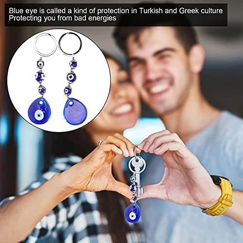 2 st. Lucky Eye Keychain, Exquise ambacht Eye Keychain Turkse blauwe ogen sieraden Blue Eye Amulet voor meisjes, blauw 4