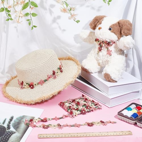 5 yard geborduurde bloemenlinten 36 mm bloemen kant borduurlint gemaakt van zacht katoen bloemen kant voor kleding, naaiaccessoires en creatieve vrije tijd 4
