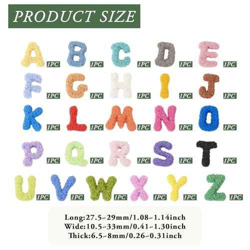 26 st Letter A-Z Cabochons Set Kleurrijke Alphabet Plat Terug Laatste&Flower Sticker Collection 3D Letter Cabochons voor DIY Art Crafts Scrapbooking Decoratie 4