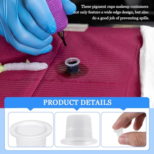 300 st. Plastic inktcaps Tattoo inktcups Pigment Cups Make-up Container Transparant en praktisch voor kleine tattoos Kleur en schilderijen Pigment Supplies Caps 12mm 3