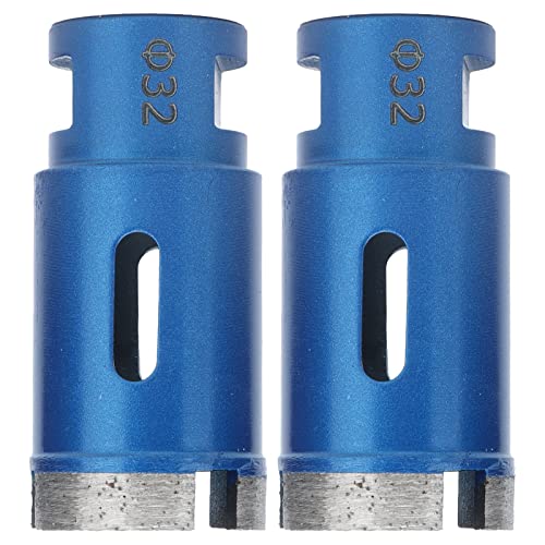 2Pcs Diamond Core Drills, Diamond Angle Grinder Hole Opener met 32mm Hole Saws voor nat boren Keramische porselein, Tegels, Glas, Marmer, Granite (Blauw)