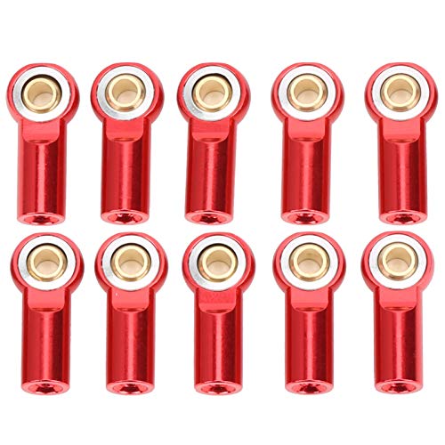 RC Ball Joint, 10 stuks RC Car Trekkoord Aansluiting Rod Metal Kogelgewricht accessoire Compatibel met AXIAL SCX10 1/10(Rood)