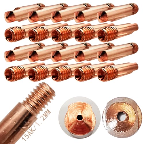Lassen Contact Points, Dujelixa M6 Mig Nozzle, 20st Gas Lassen Nozzles 15AK, Lassen Contact Point, Handheld Lassen Tip voor 24KD MIG/MAG Lassen Brander Accessoires Draag Onderdelen, 1.2mm Power Nozzles