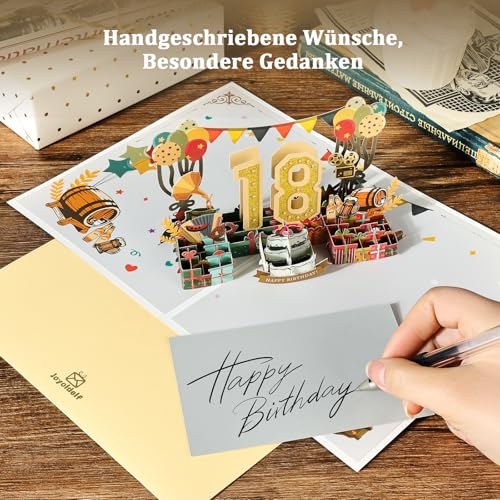 18th Birthday Card, 2007 Vintage Newspaper verjaardagskaart, 3D Pop Up wenskaarten met envelop, Vintage verjaardagsgeschenken voor echtgenoot en vrouw 4