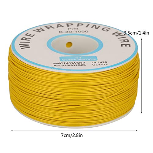 30AWG 0.25 M2 Elektrische Kabelset 1 Roll Tinned Koper Draad met Siliconen Isolatie 5 Verschillende Gekleurde Enkele Koper Draad Strand (Geel) 3