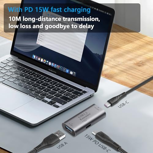 USB 3.2 naar USB C 5 Gbit/s Signal Booster Extension Adapter Breidt USB 3.2 uit tot USB C Power Port met 15W USB C Power Port 4