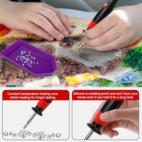 Warme bevestiging set - 3 x strass boxen, 9 bevestigingen en metalen standaard voor stof/leer 3