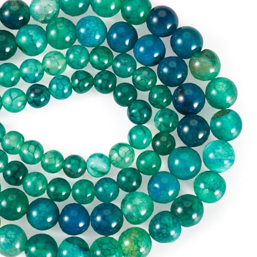 2 Strands Dragon Veins natuurlijke Agaat kralen 6-8mm Groene Edelsteen Losse Losse Spacer Kralen voor DIY armbanden, Kettingen sieraden