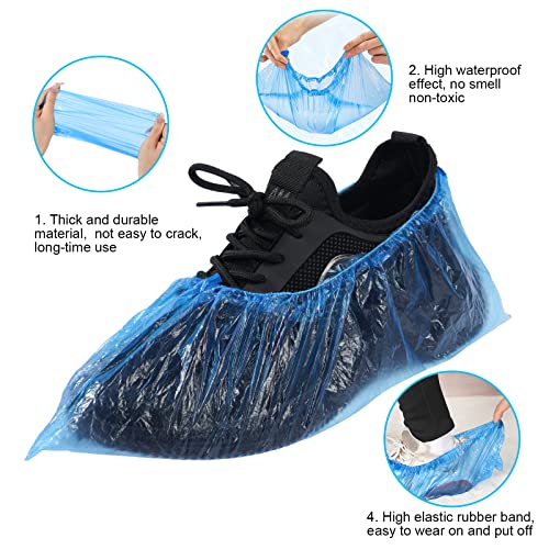 Plastic overschoenen, wegwerpschoenen, milieuvriendelijke overschoenen, waterdichte antislip stofhoezen, geschikt om schoenen, vloeren en tapijten schoon en netjes te houden 4