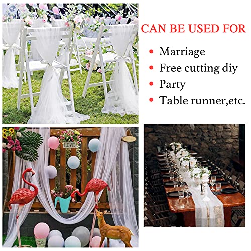 Tule Roll 91m x 30cm Witte Decoratie Tule Ambacht voor bruiloft Decoratie Banket Party Kerstmis Verjaardag Gifts Bow Stoelen Tutu rok 4