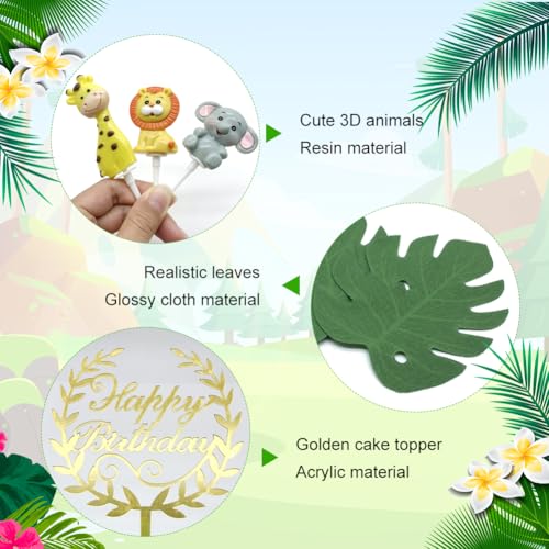 Cake Decoraties Verjaardag 7 Stukjes, Leuke Olifant, Giraffe, Leeuw, Bosdieren, Cake Decoraties, Cake Toppers, Verjaardag, Cake Decoratie voor kinderen, Verjaardag 4