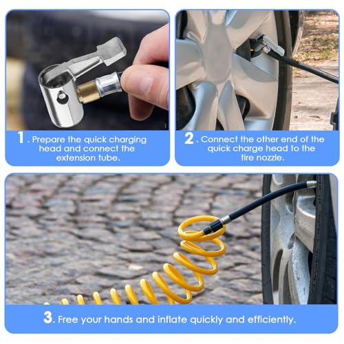 2 st. 8mm Car Valve Adapter, Easy Pump Car Valve Lever Plug Air Chuck Car Valve Adapter Band Valve Air Pump Clip Fiets Ventilator voor bandenventielen 5