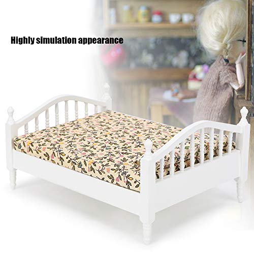 1:12 Doll's Bed Houten Meubilair voor Poppenhuis Miniatuur Poppenhuis Bed Model Decoratie Living Room Imitatie Game Educatieve Speelgoed voor kinderen (Bed) 3