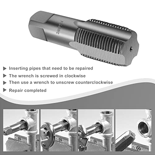 Pijp Threaded Drill Bit - 3/4 Inch Man Thread Machine Thread Brill Bit - Silver Carbon Steel Wire Cutter - voor de reparatie van pijp draadverbindingen 4