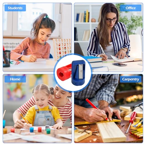4st Carpenter Potloodslijper, 5,5 x 2,8 cm Houtbewerking Potloodverscherping Potloodslijper, Manual Construction Pencil Sharpener, Portable Sharpener Flat voor houtbewerking Home Office, School 5