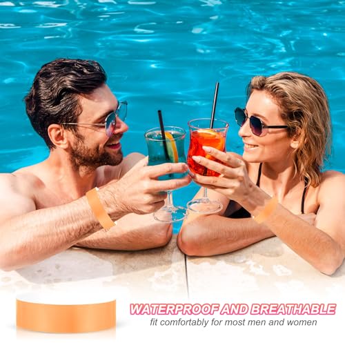 Event Paper Polsbandjes, 1200 stuks Neon Party Polsbandjes, Gekleurd Waterdicht Concert Identificatie Polsbandjes Handbandjes voor Bar Access Fluorescerend Oranje 5