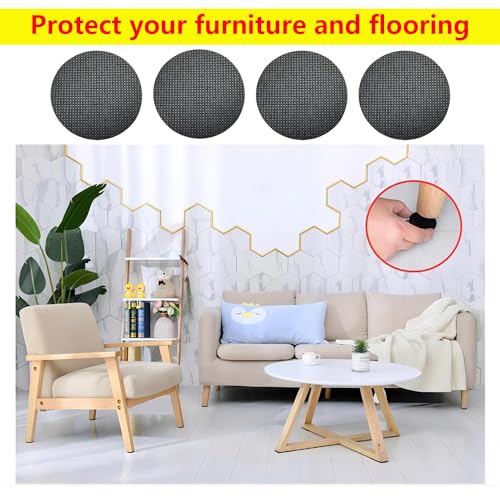 Verpakking van 16 Meubilair Glijbanen Non-Slip Pads Zwarte Pads Non Slip Meubilair Stoppers Zelfklevende Ronde Siliconen Pads 30mm 5