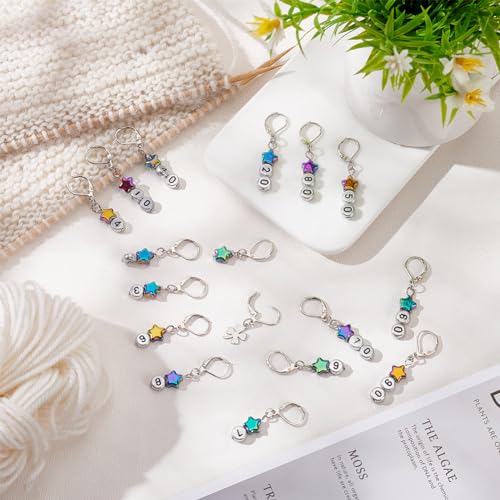 40 st Ster nummer Stitch Markers, Acryl bedeltjes, Legering haak steek Marker, Verwijderbare Leverhaak, Vergrendelende Stitch Marker voor het breien, Weven, Naaien, sieraden maken 5