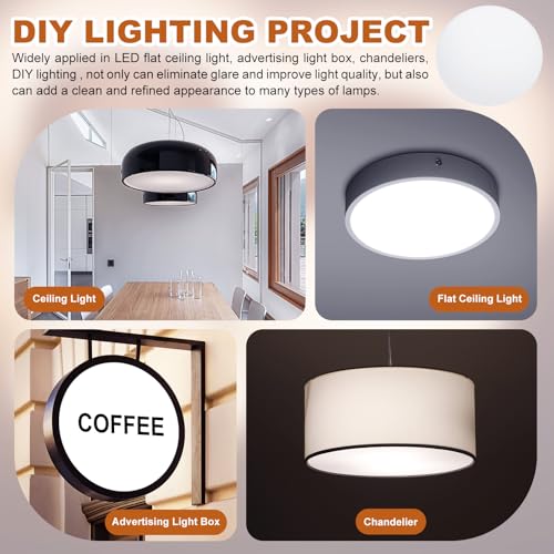 Lampschaduw Diffuser, Diameter 25,4 cm, Ronde Diffuser voor hanglampjes, Drum Parasols, Licht Teken voor DIY Maken voor 25-12 Inch Witte Satijn 5