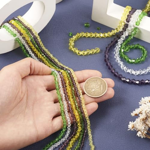 12 Strands Transparante Facet Glazen Kralen Bicone Crystal Glas Losse Spacer Kralen voor DIY ambachten armband ketting sieraden maken 5