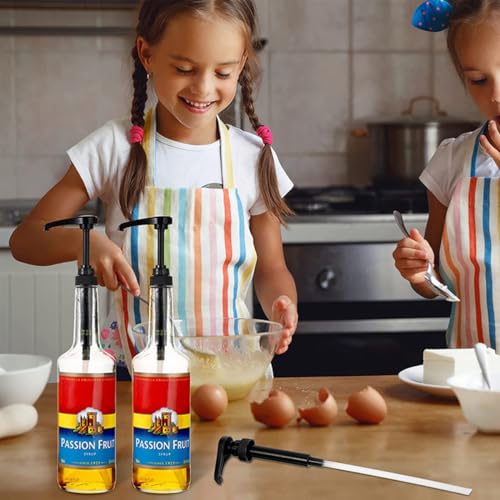 Koffie Siroop Pomp, 5 Piece Pump Dispenser, past op de meeste 750ML Siroop flessen Herbruikbare Leakproof Pump voor koffie Siroop voor thuis Keuken Koffie Bars Zwart 4