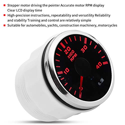 Snelheidsmeter, Waterdichte Digitale Tachometer ABS 52mm 4K RPM LCD-uurweergave voor Auto Yacht Motorfiets 4